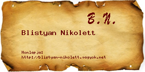 Blistyan Nikolett névjegykártya